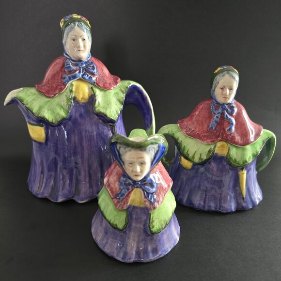 Collectible Vintage 1930s Little Old Lady Tea Set - Picture 1 of 8